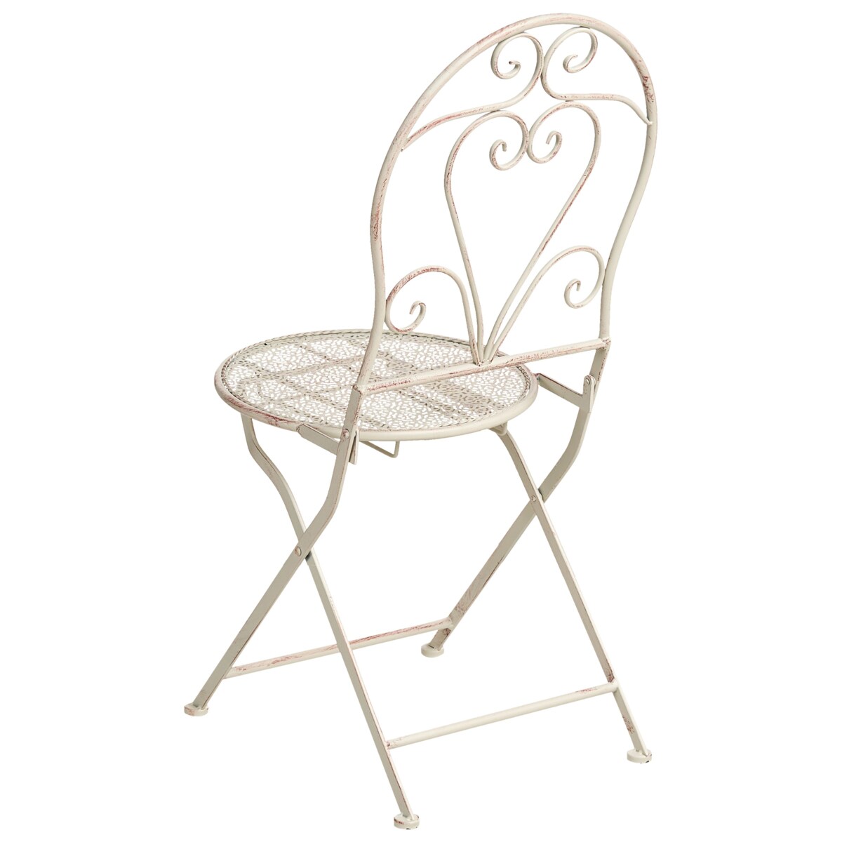 Zestaw 2 krzeseł ogrodowych FOLELLI Składane Metal Jasnobeżowy