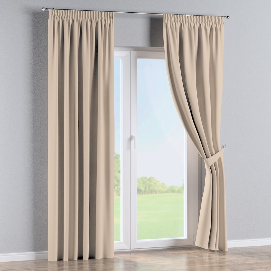 Zasłona na taśmie marszczącej 1 szt. 130x260 kremowy beż