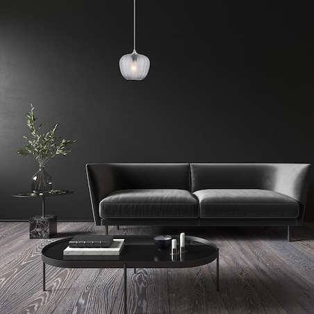 Wisząca lampa szklana Monet 3177 do jadalni nad stół chrom przydymiona