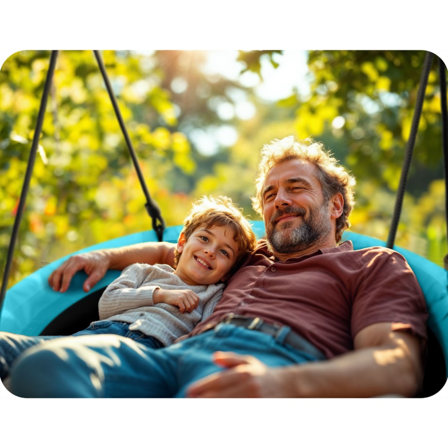 Huśtawka ogrodowa bocianie gniazdo 105 cm Neo-Sport Swingo turkusowa