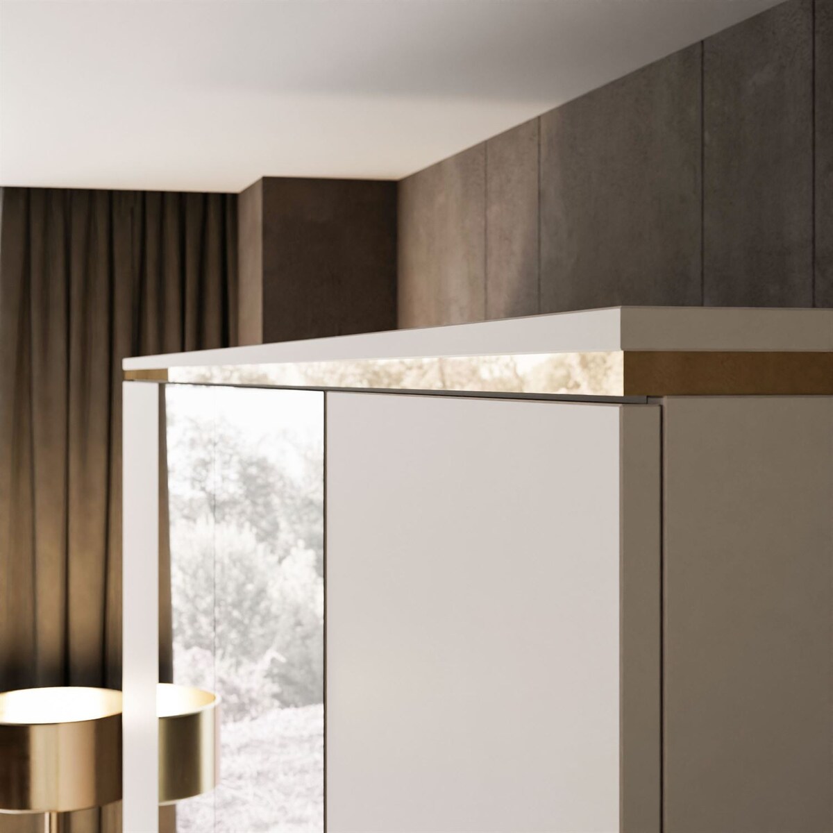 Szafa z lustrem AURORA 4D KASZMIR push to open