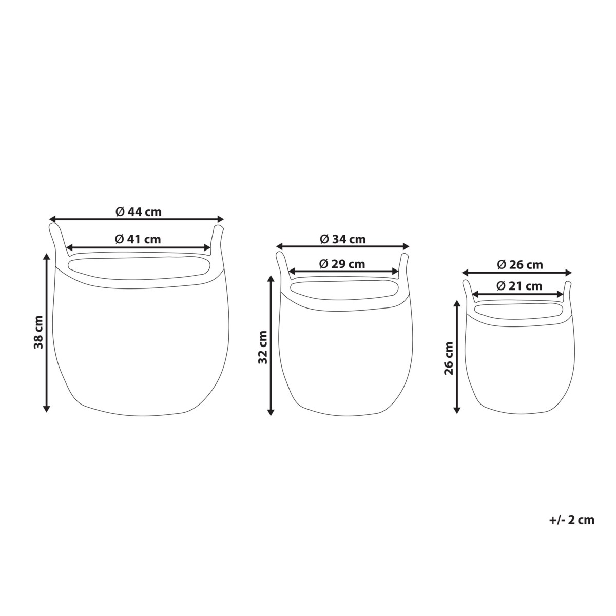 Zestaw 3 koszy na kwiaty z technorattanu brązowy AUCUBA