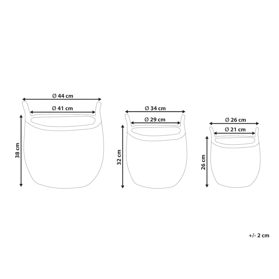 Zestaw 3 koszy na kwiaty z technorattanu brązowy AUCUBA
