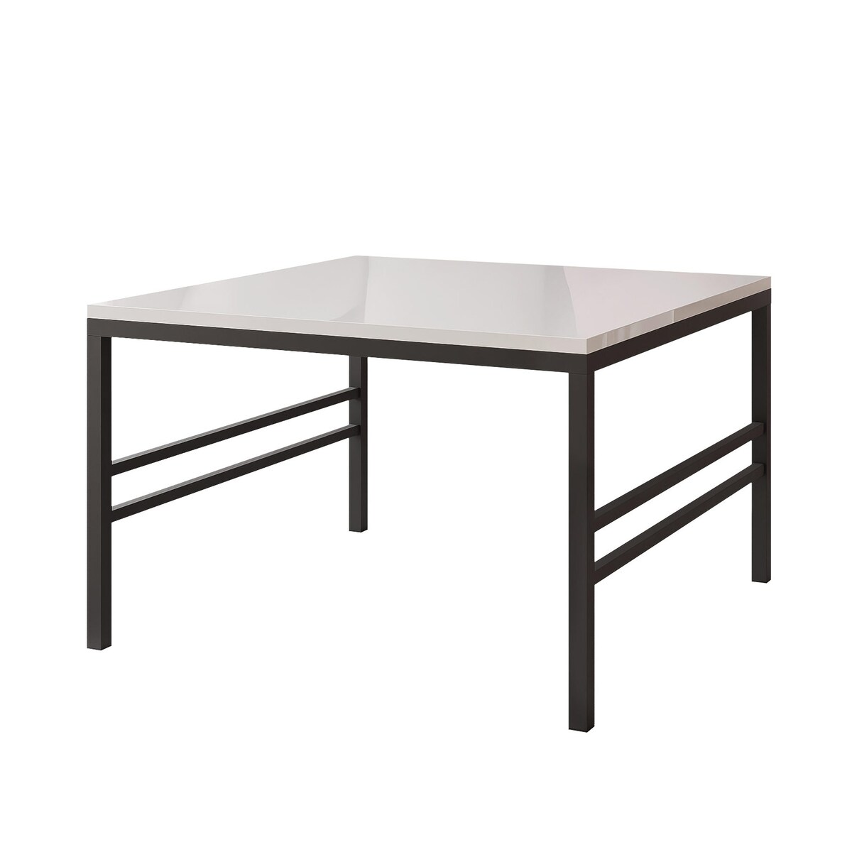 Stolik kawowy blat BIAŁY POŁYSK, CZARNY stelaż 70cm FORMA