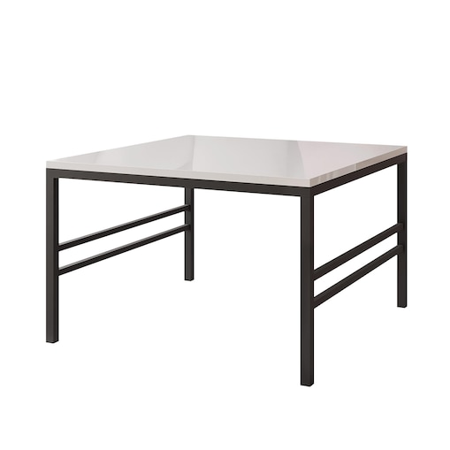 Stolik kawowy blat BIAŁY POŁYSK, CZARNY stelaż 70cm FORMA