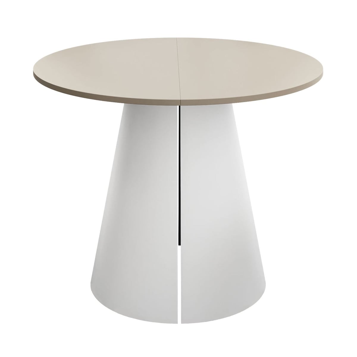 Okrągły stół rozkładany LAVA, średnica 100cm, biały / kaszmir mat