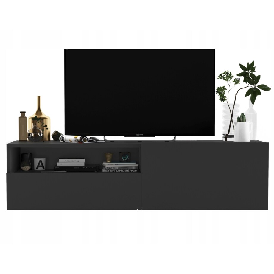 Wisząca Szafka RTV Komoda Loft Grafit MAT szuflada 120 cm