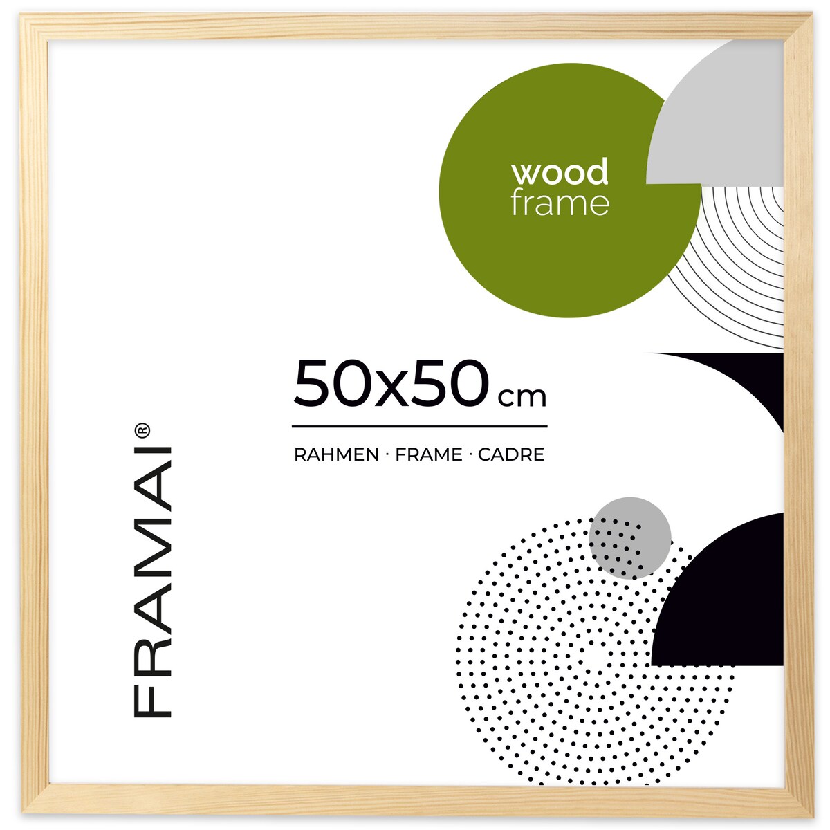 Ramka na zdjęcia 50x50 cm ramka z drewna surowego ramka kwadratowa RAW DIY