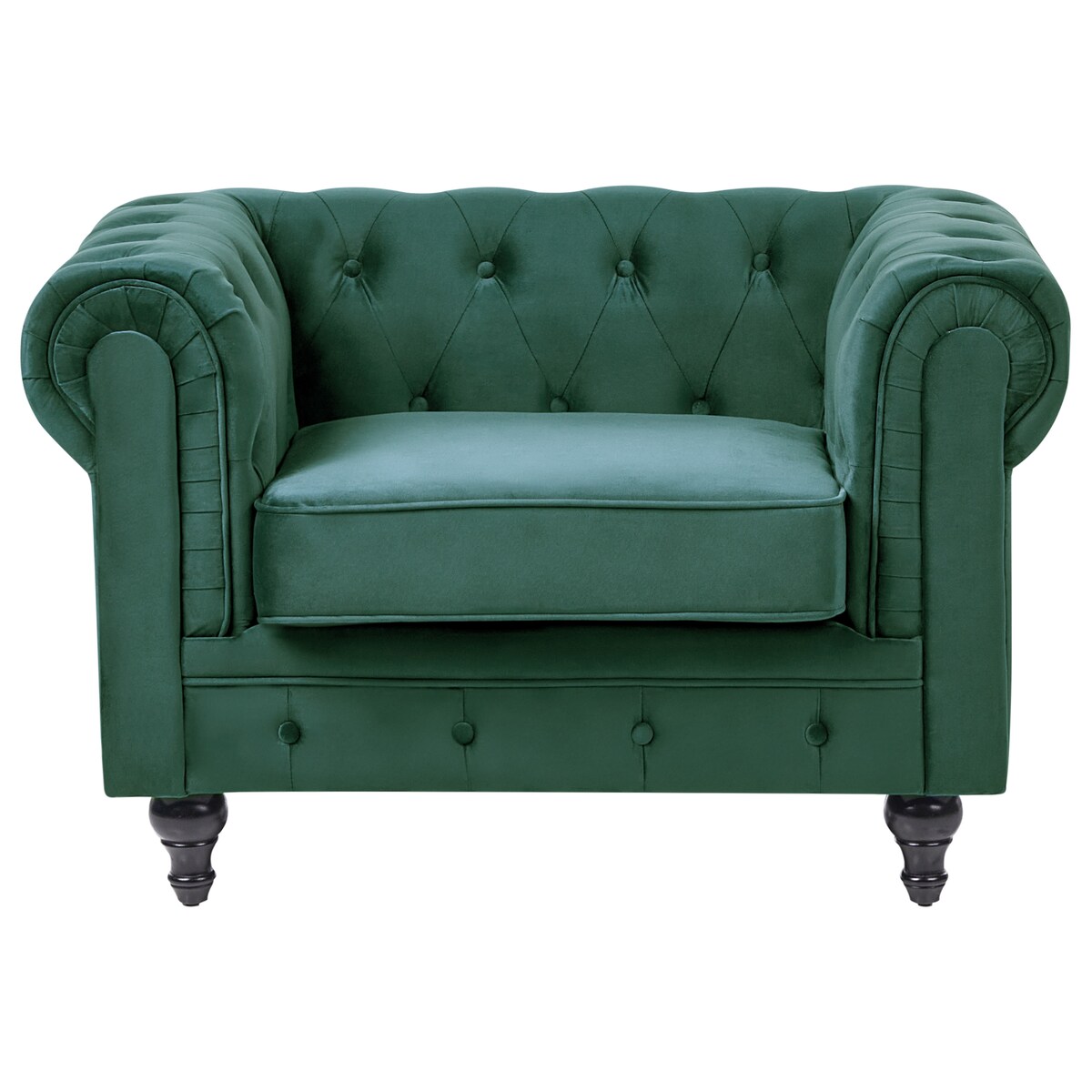 Fotel CHESTERFIELD Welur Szmaragdowy