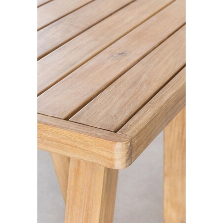 Prostokątny wysoki stół i 4 wysokie krzesła z drewna akacjowego Dubai