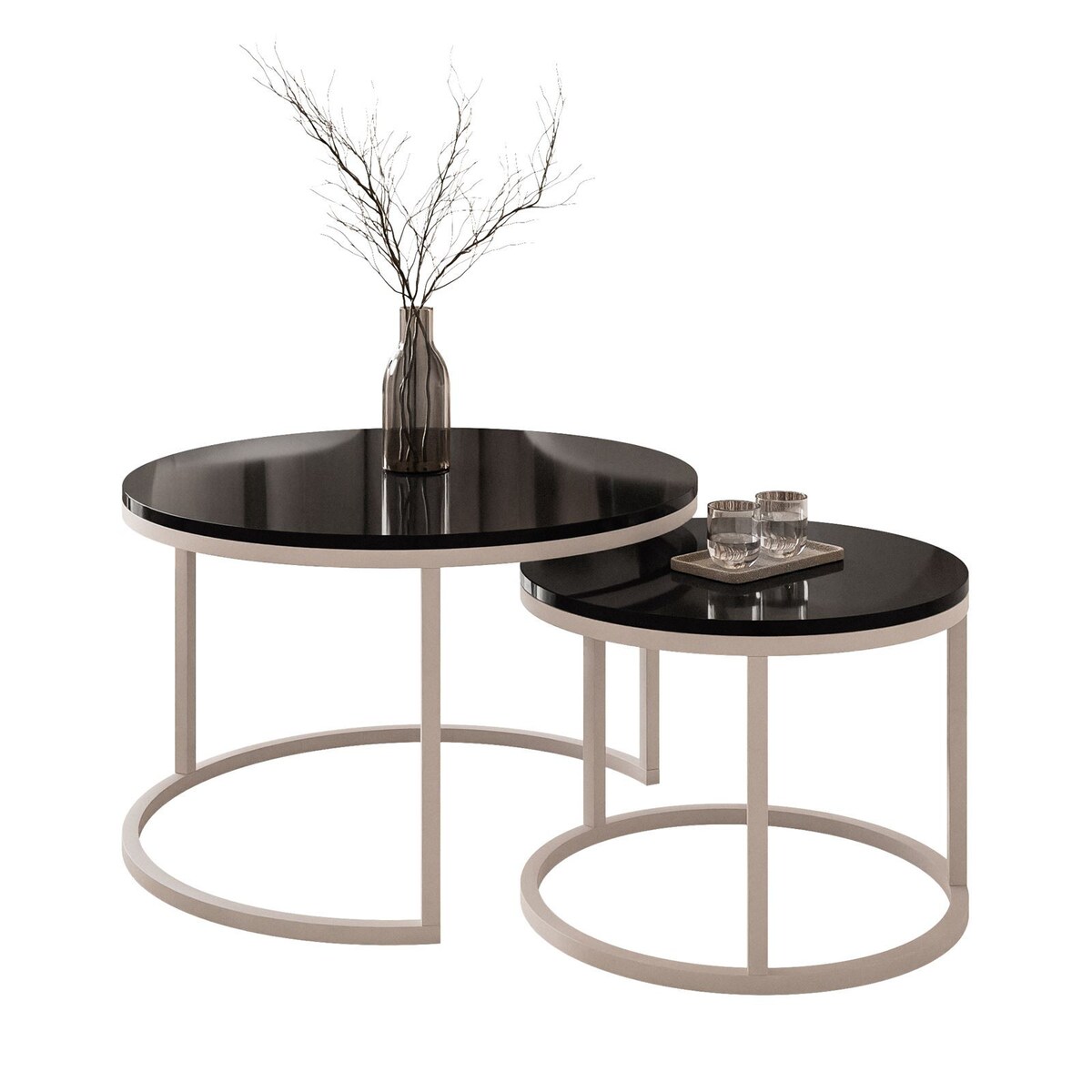 Stolik CIRI 2w1 kaszmir czarny połysk