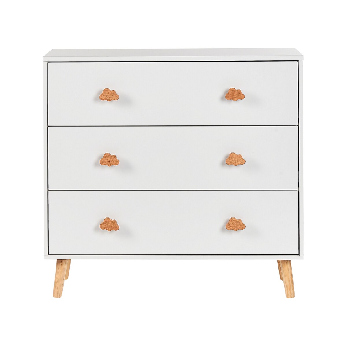 Komoda jasne drewno z białym CLOUDY