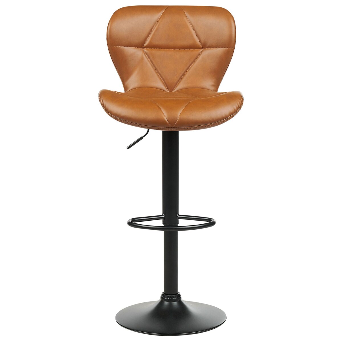 Zestaw 2 krzeseł barowych VALETTA Ekoskóra Obrotowy Złoty brąz