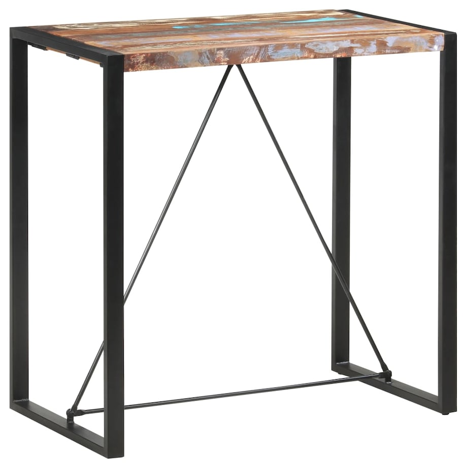 vidaXL Stolik barowy, 110x60x110 cm, lite drewno z odzysku