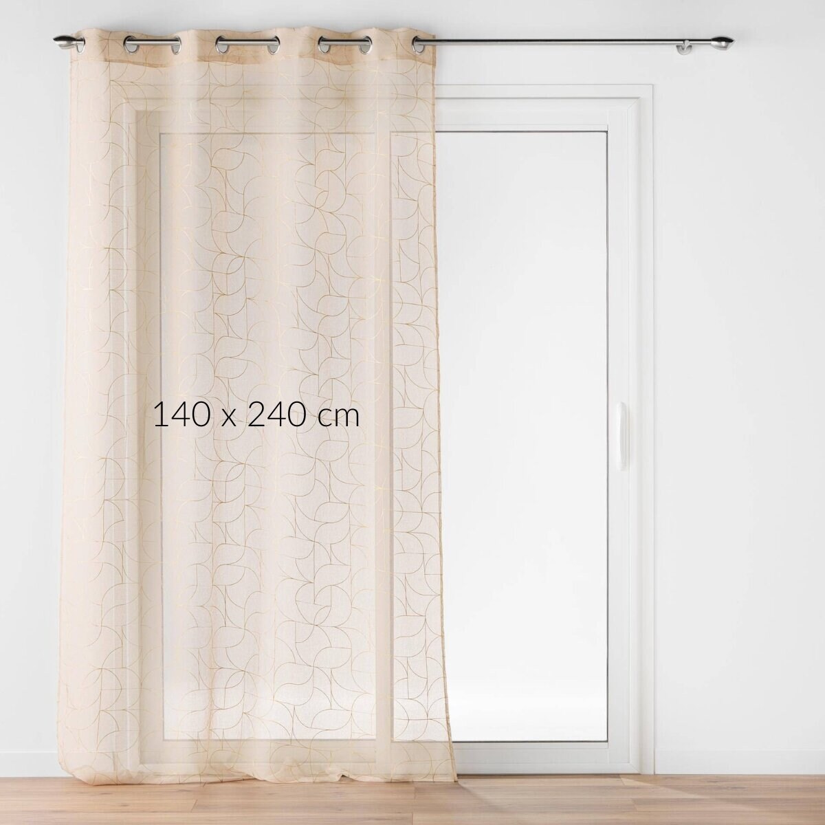 Firana na przelotkach ze złotym nadrukiem, LOUXOR, 140 x 240 cm