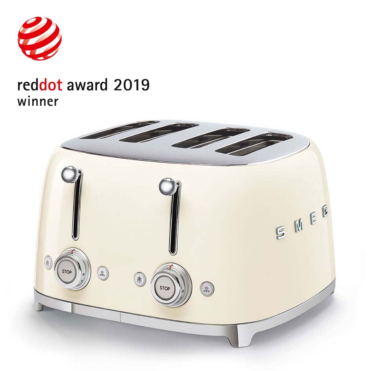 Toster na 4 kromki osobno kremowy 50's Style, SMEG