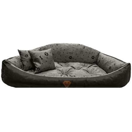 Legowisko Dla Psa Kanapa Posłanie Muszla 130X105 Cm Wodoodporne Poduszki Pikowane Kość Czarna