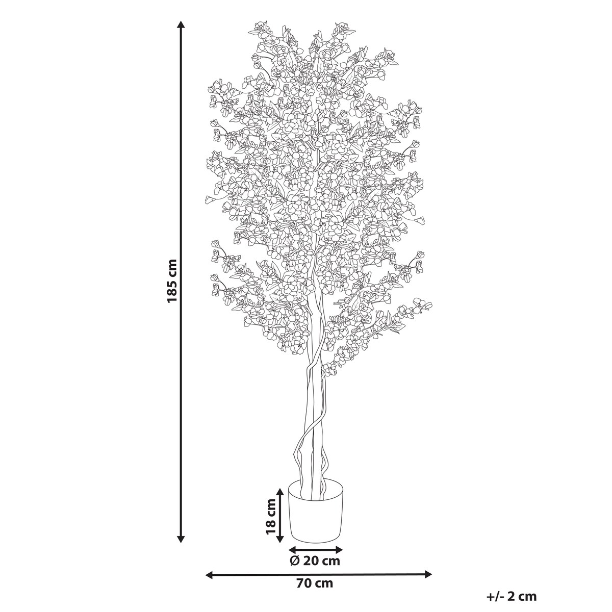 Sztuczna roślina SAKURA 185 cm Różowy