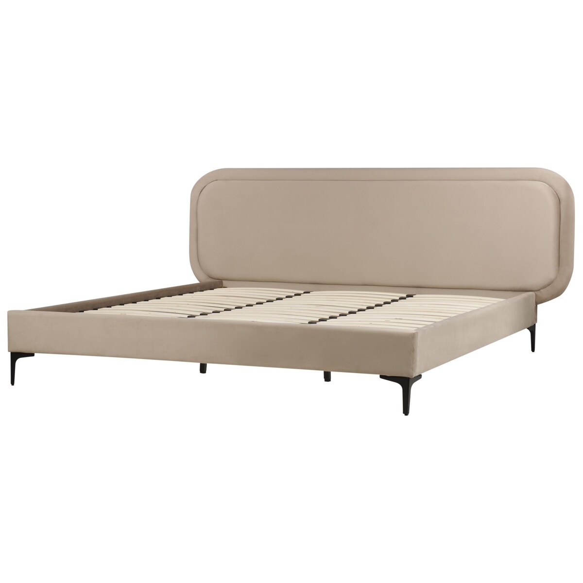 Łóżko Welur SUZETTE 180 x 200 cm Beżowy