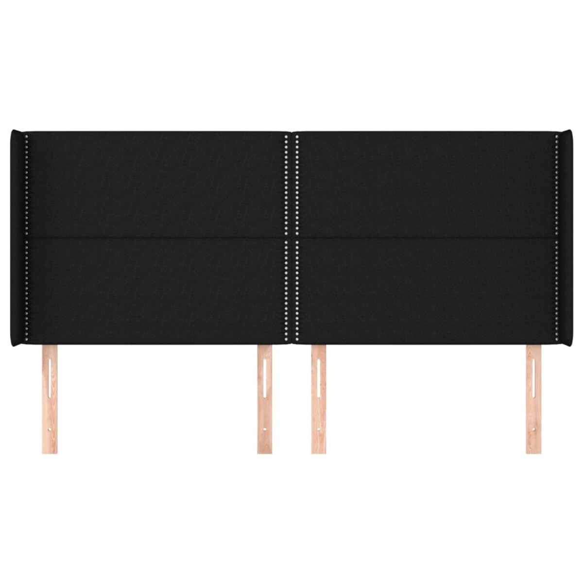 vidaXL Zagłówek uszak, czarny, 163x16x118/128 cm, tkanina