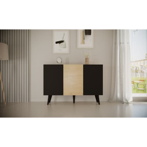 Komoda Toronto dąb artisan & czarny