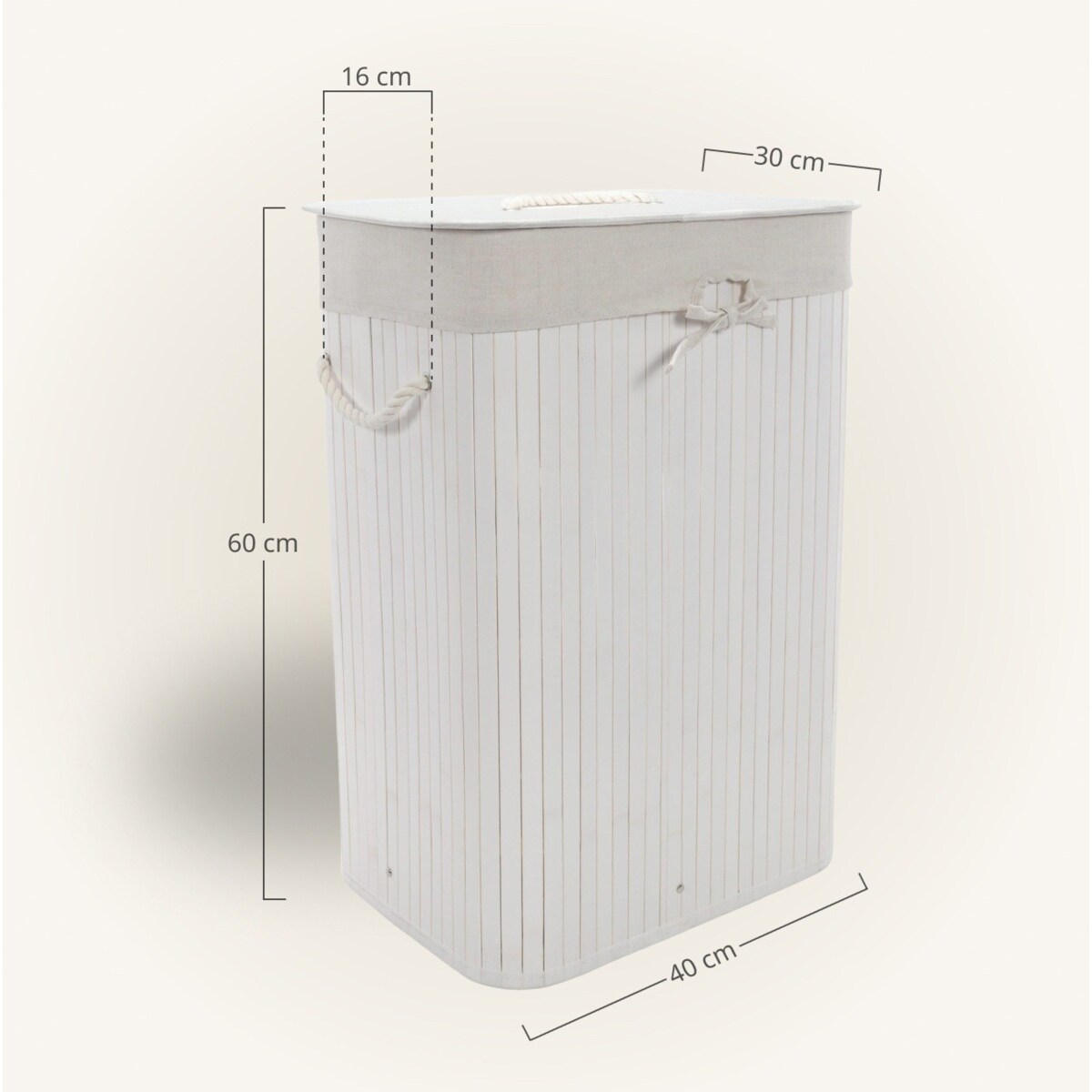 Kosz na pranie 60x40x30 cm 72 litry LAVAGG biały