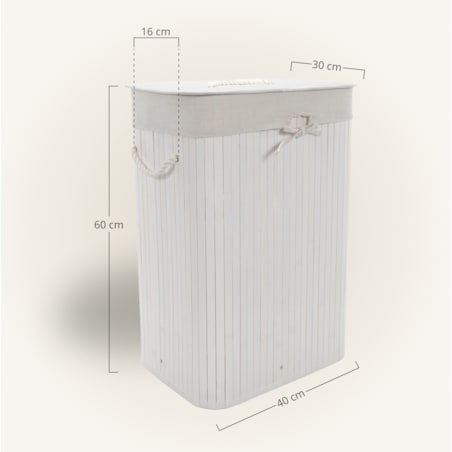 Kosz na pranie 60x40x30 cm 72 litry LAVAGG biały