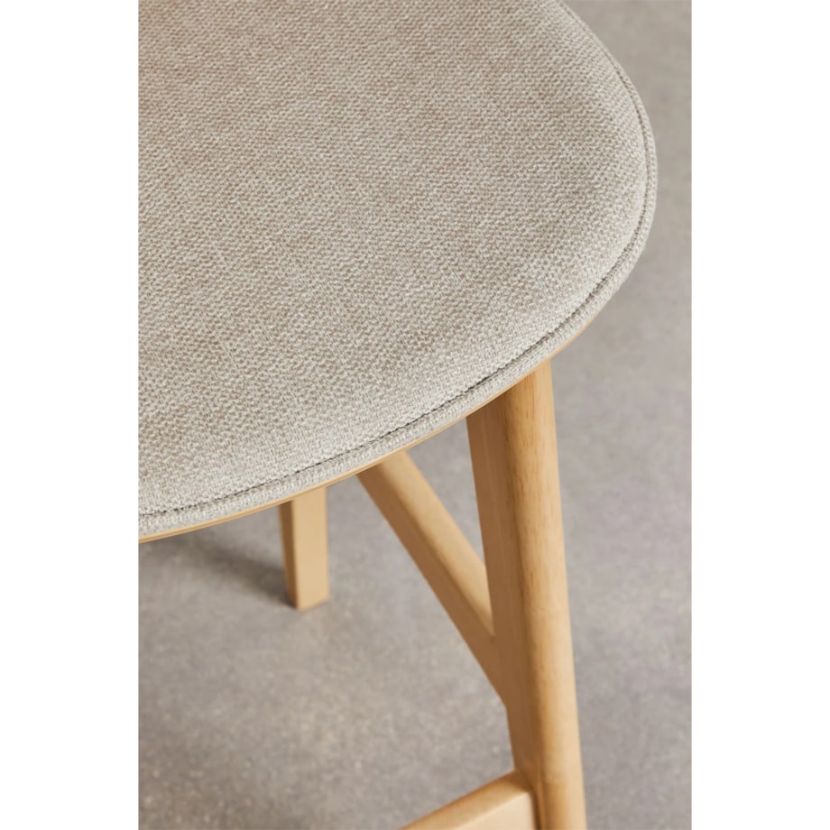 Krzesło barowe z drewna kauczukowego naturalne Canada 2 szt. 65 cm