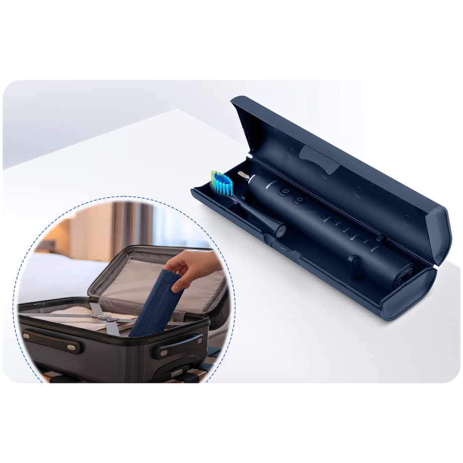 Szczoteczka soniczna do zębów Berdsen Galaxy granatowa + etui 322003