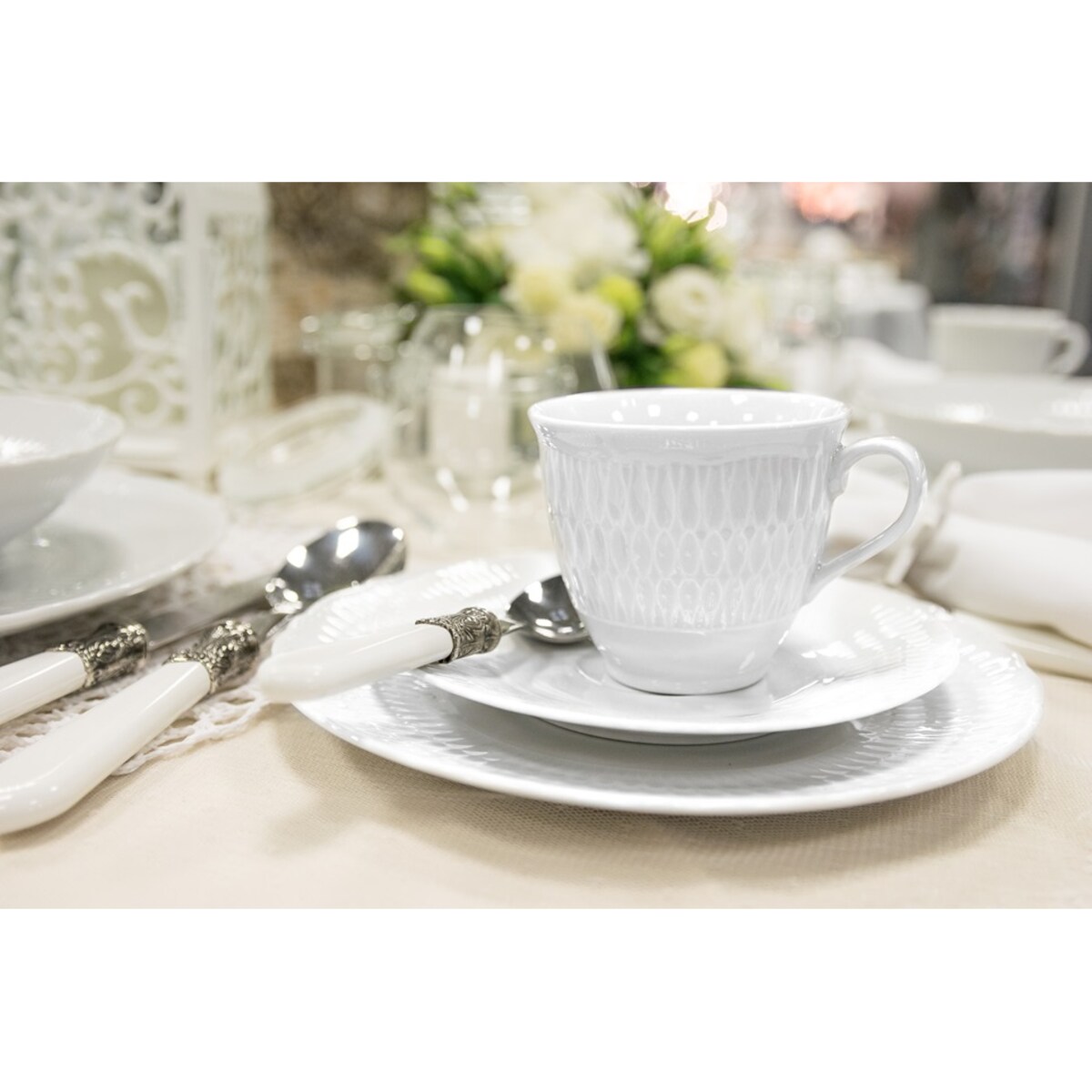 Garnitur do kawy dla 6 osób 21 el. Sofia biała 0001