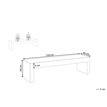 Ławka ogrodowa TARANTO 150 cm Beton Biały