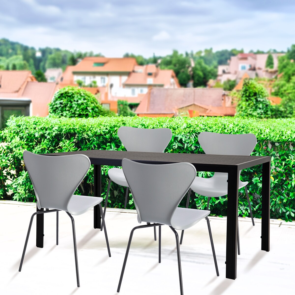 Stół ogrodowy z aluminium czarny