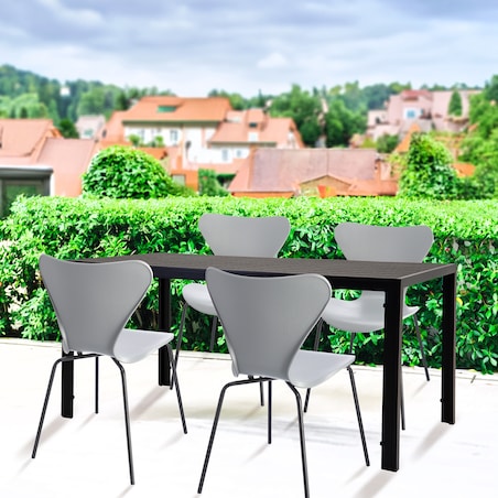 Stół ogrodowy z aluminium czarny