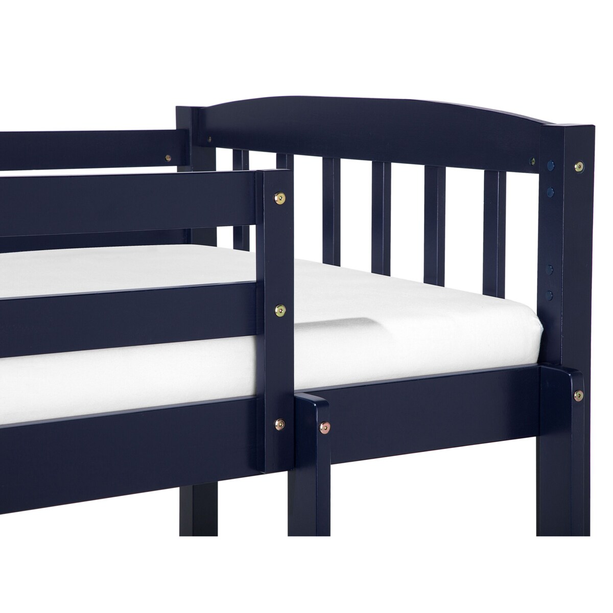 Łóżko piętrowe z szufladami drewniane 90 x 200 cm niebieskie REVIN