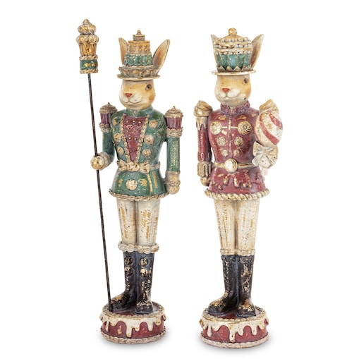 Dekoracja - para królików 30,5x9,5x6,5 i 31,5x9x6,5 cm REYES