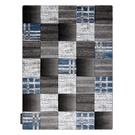 Dywan ALTER Siena Kwadraty kratka niebieski 80x150 cm