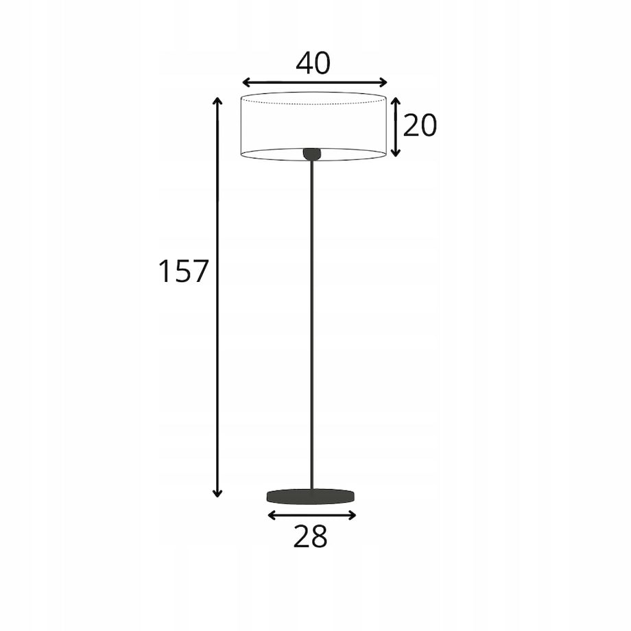 Lampa stojąca podłogowa z abażurem walec 40cm BLUES