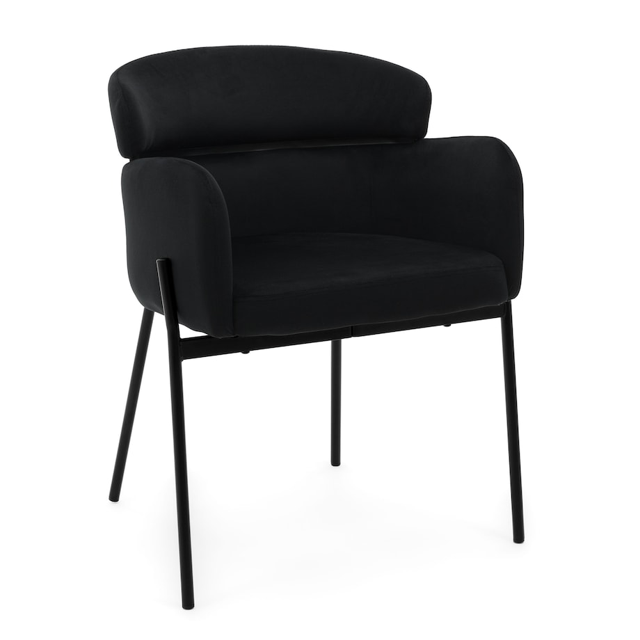 Krzesło tapicerowane welurowe do salonu BOLZANO czarne