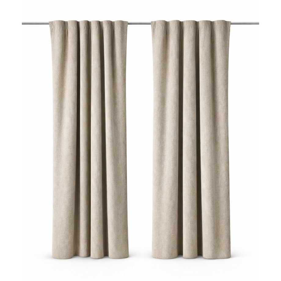 Gruba zasłona welurowa w kolorze taupe 140x260 cm