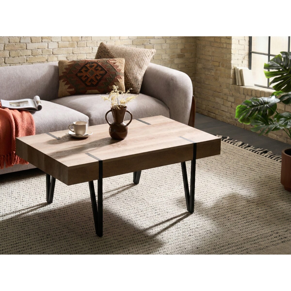 Stolik kawowy ADENA Ciemnobrązowy