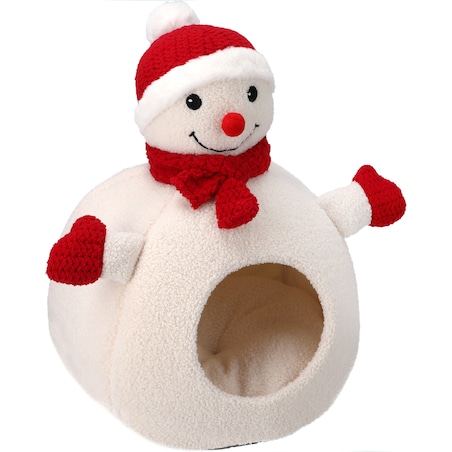 Legowisko Dla Zwierzaka Domek Kot Pies Świąteczny Bałwan Miękkie 40X40