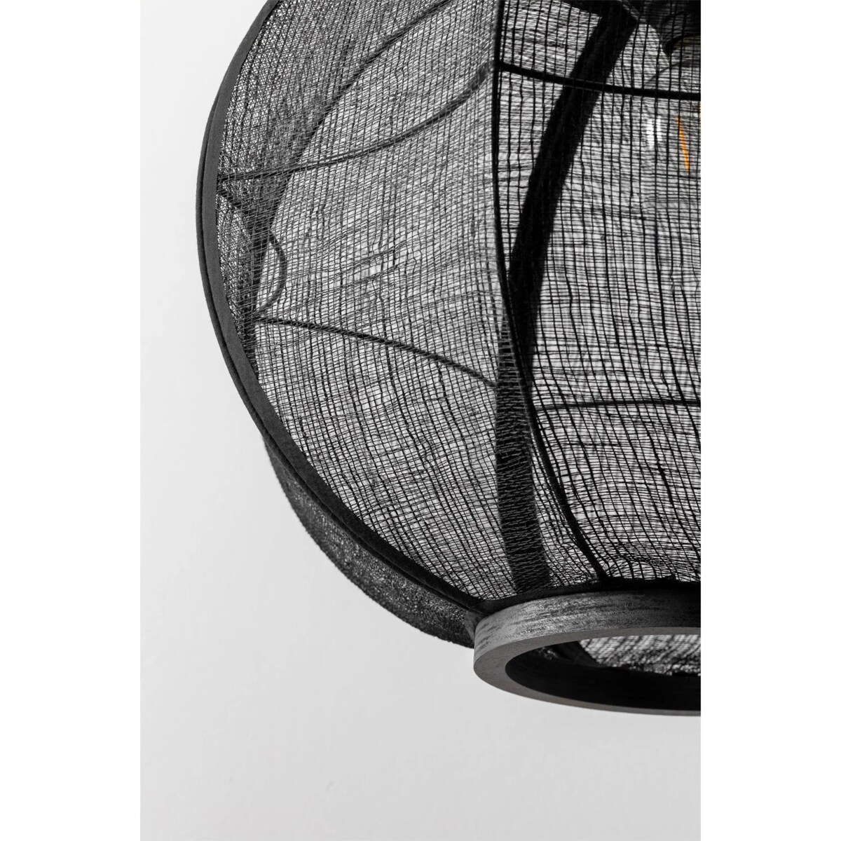 Lampa wisząca lniana czarna Zenna Ø50 cm