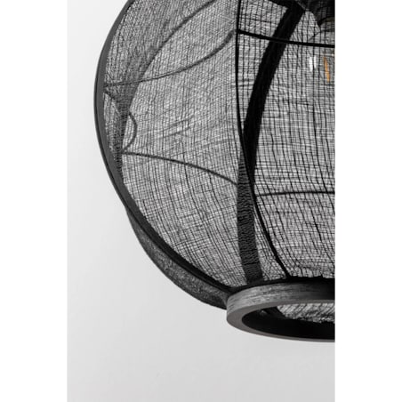 Lampa wisząca lniana czarna Zenna Ø50 cm