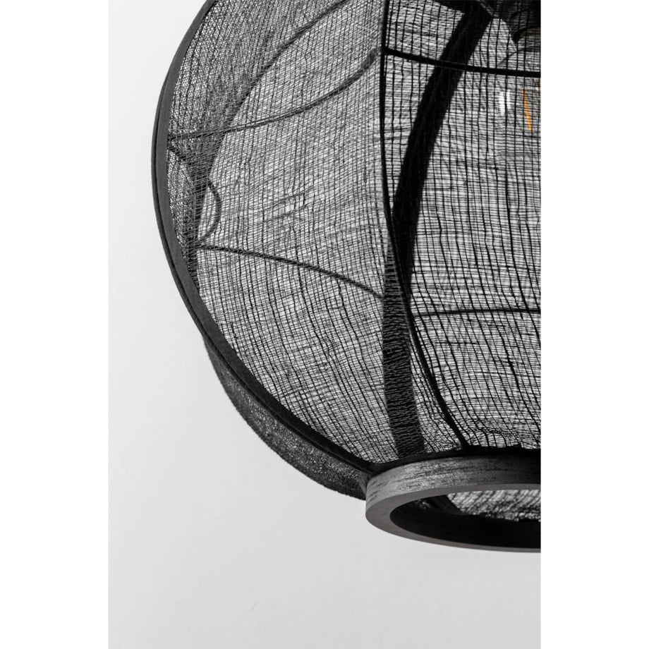 Lampa wisząca lniana czarna Zenna Ø50 cm