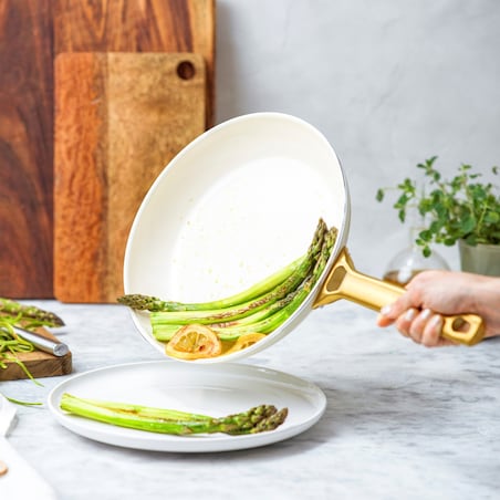 Zestaw garnków i patelni PADOVA Cream White 10 elementów GreenPan