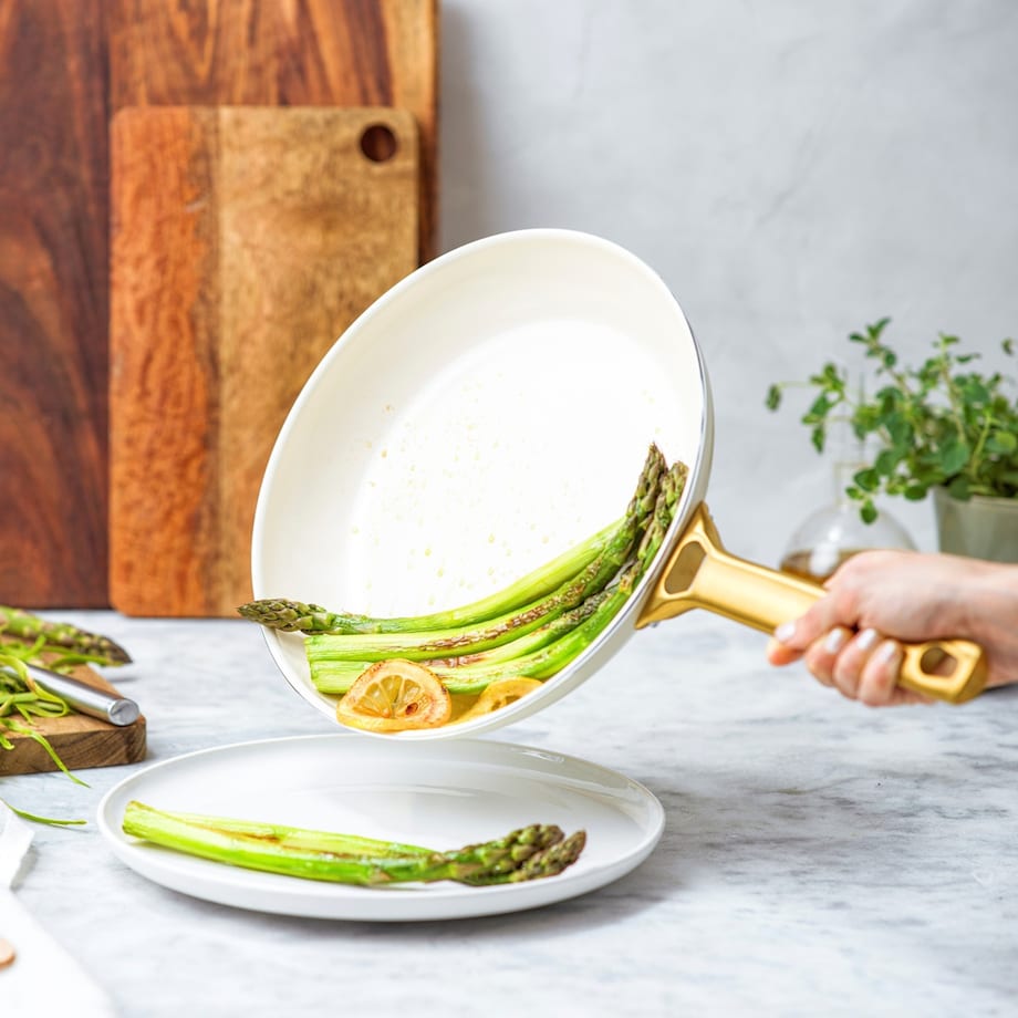 Zestaw garnków i patelni PADOVA Cream White 10 elementów GreenPan