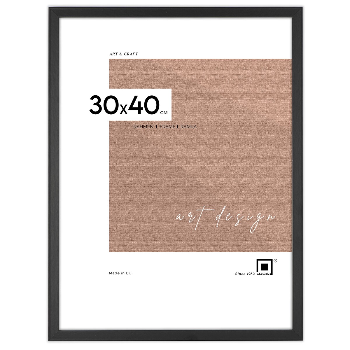 Ramka na zdjęcia 30x40 cm czarna rama MDF z plexi wisząca poziom pion klasyczna ramka