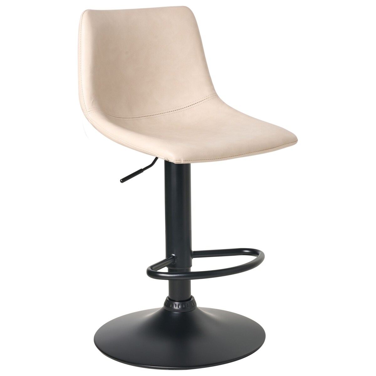 Zestaw 2 hokerów barowych LEBRIJA Ekoskóra Obrotowy Jasnobeżowy