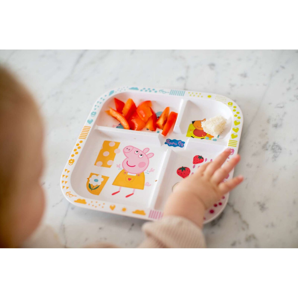 Talerz edukacyjny + kostka do gry, EASY EATER ŚWINKA PEPPA G, KOZIOL