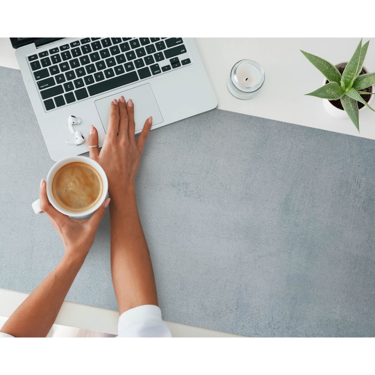 Turkusowa mata na biurko Subtelna tekstura tła, 120x60 cm